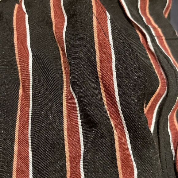 Anthropologie Striped Ankle Tie Jogger Pants Women’s Size Small Black Burgundy - Picture 6 of 6